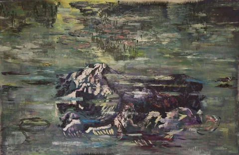 Sam Samiee — Afternoon: Homage to Monet´s water lilies offended by the Teheran Mountains
