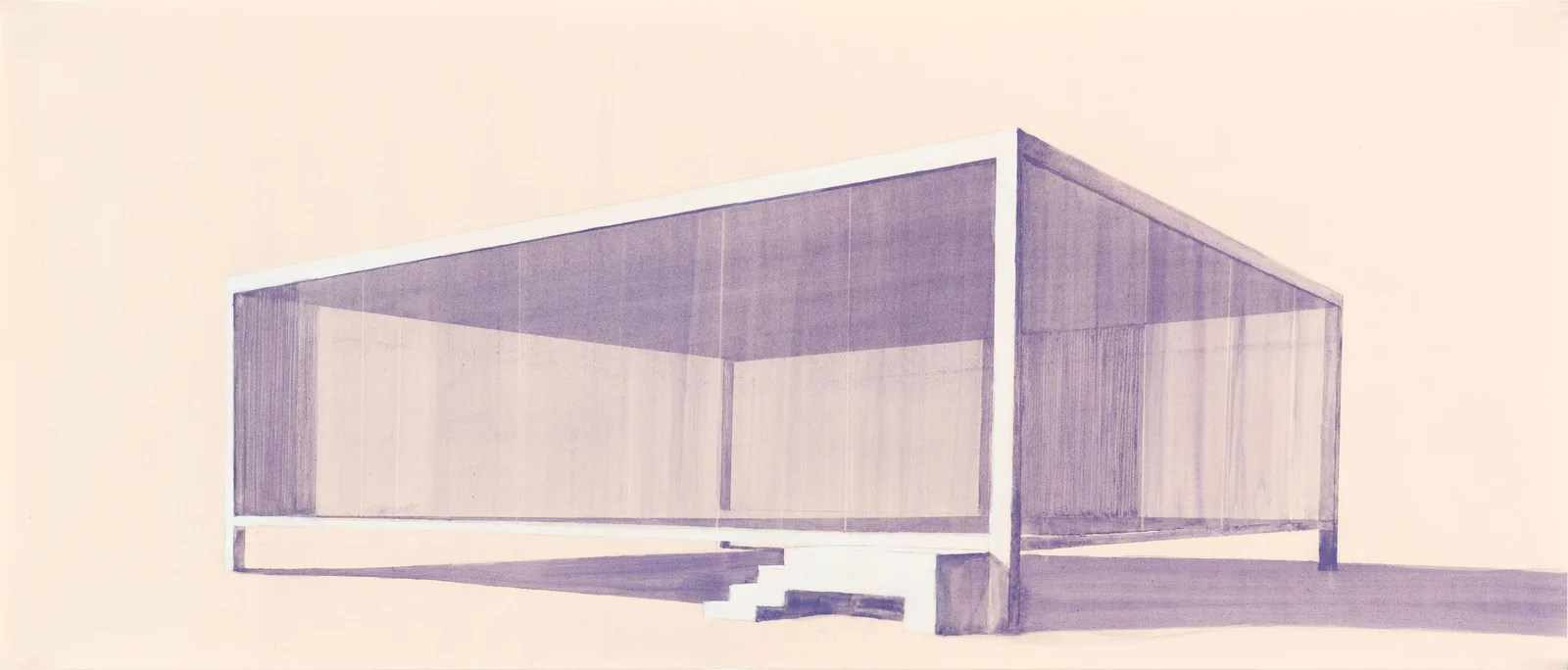 Sandro Setola — Glass House with 2 curtains (perspective view)