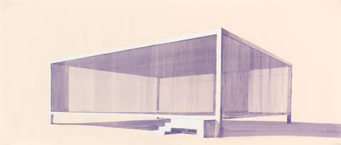 Sandro Setola — Glass House with 2 curtains (perspective view)