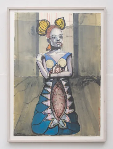 Rinke Nijburg — Night Gown with Vulva Christi. Preliminary Painting for Catwalk