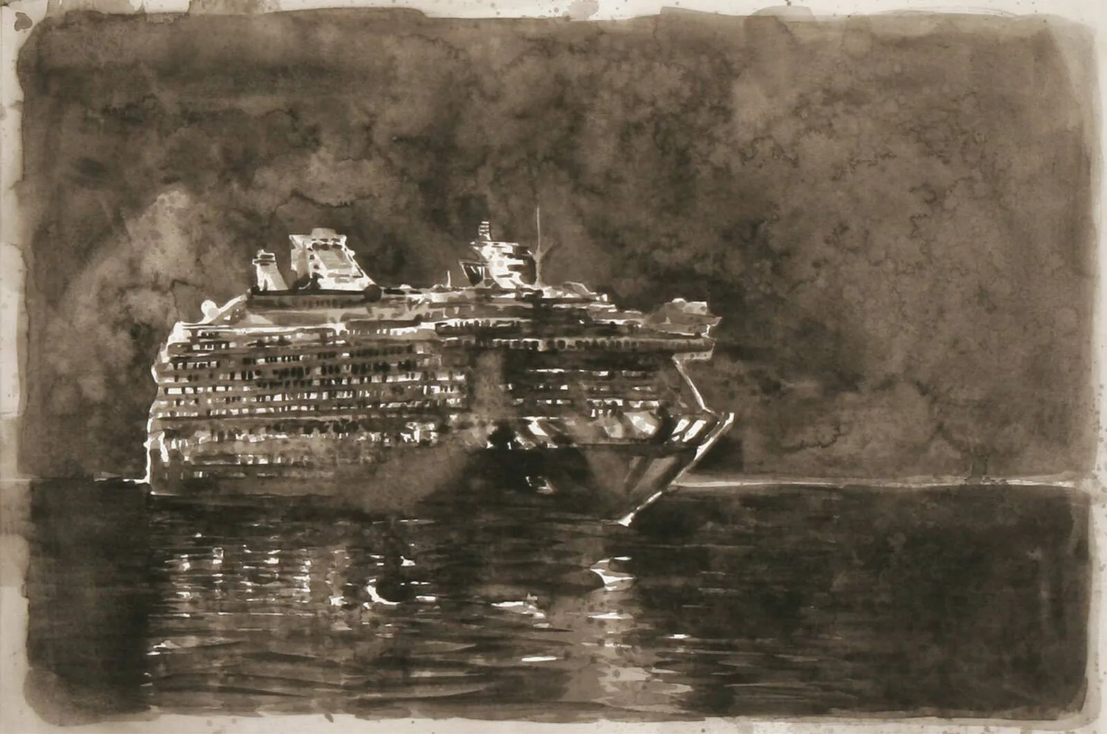 Hans Op de Beeck — Cruise Liner (at night)